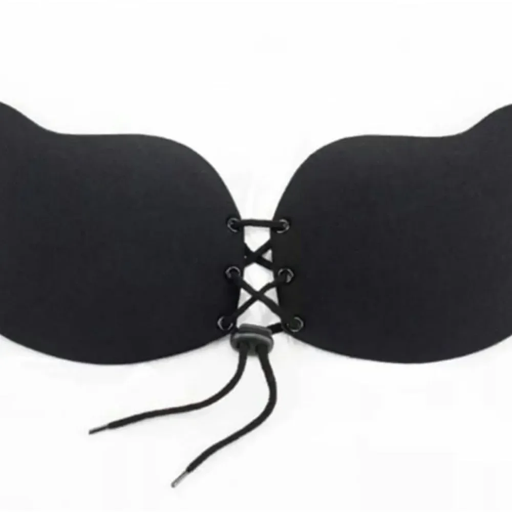 Women Front Lacing Silicone Push Up Bra Adhesive S